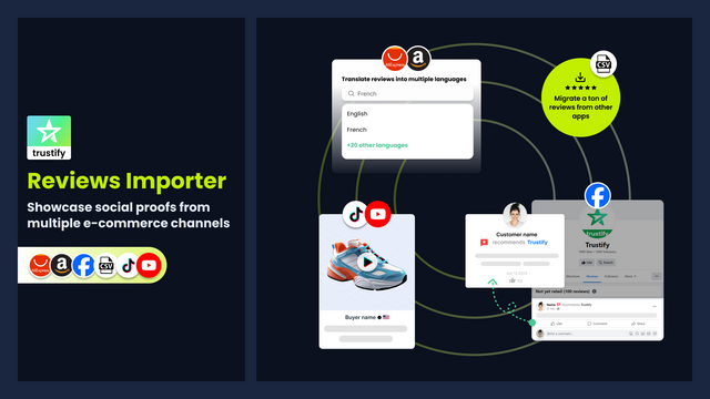 importador de reseñas trustify aliexpress amazon facebook tiktok