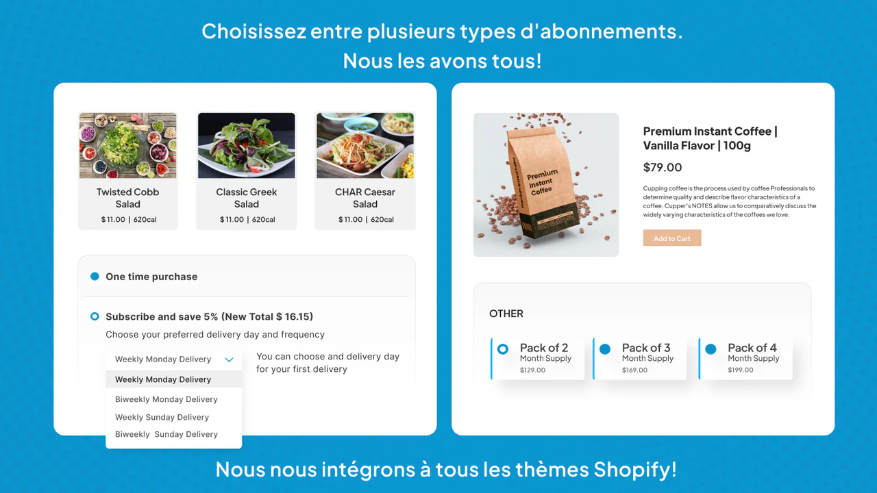 Choissez entre plusieurs types d'abonnement. Nous les avons tous