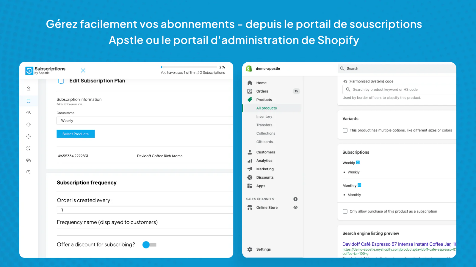 Création et gestion d'abonnements simple et flexible