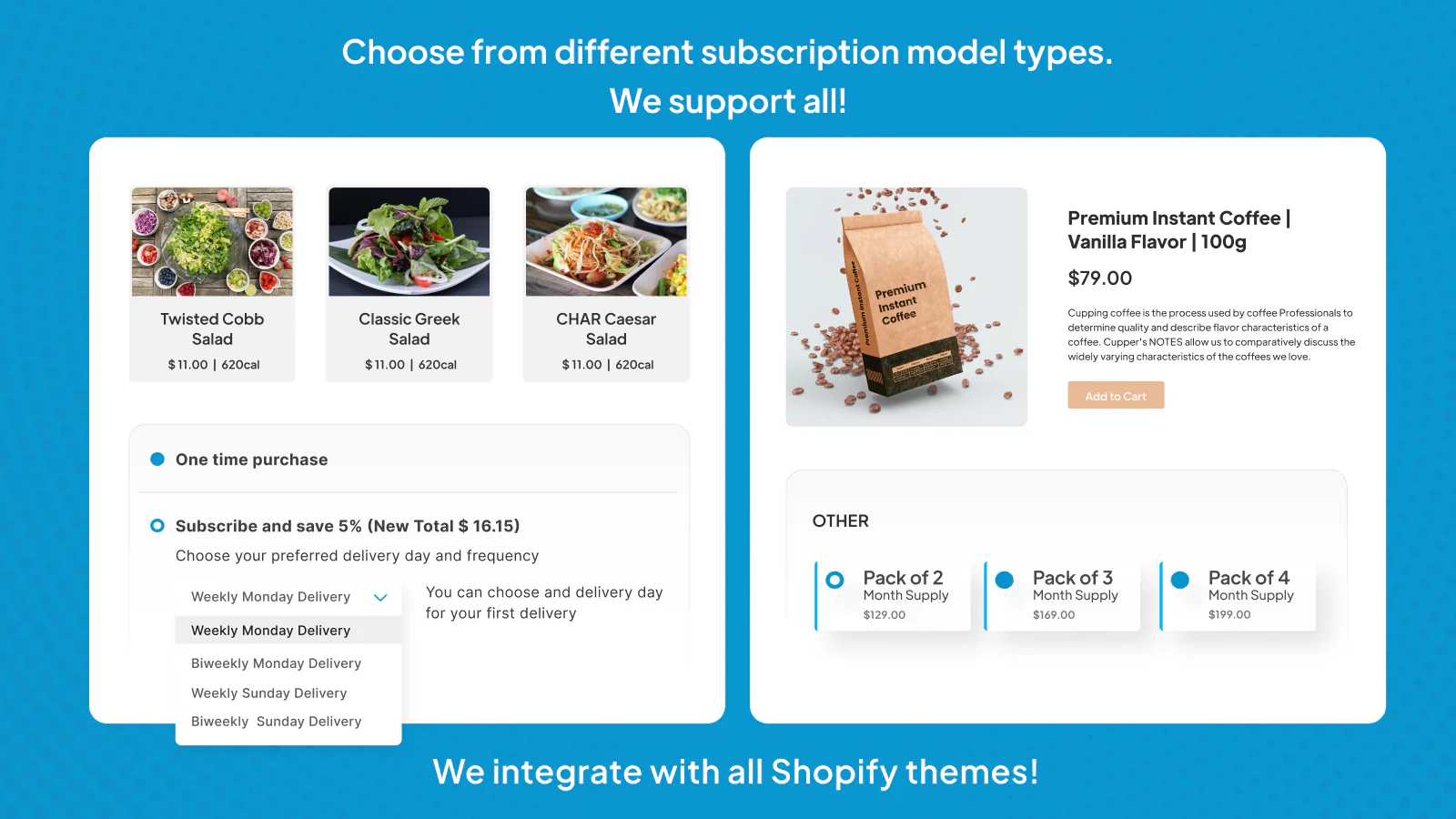 Choose from different subscription types. We support all!