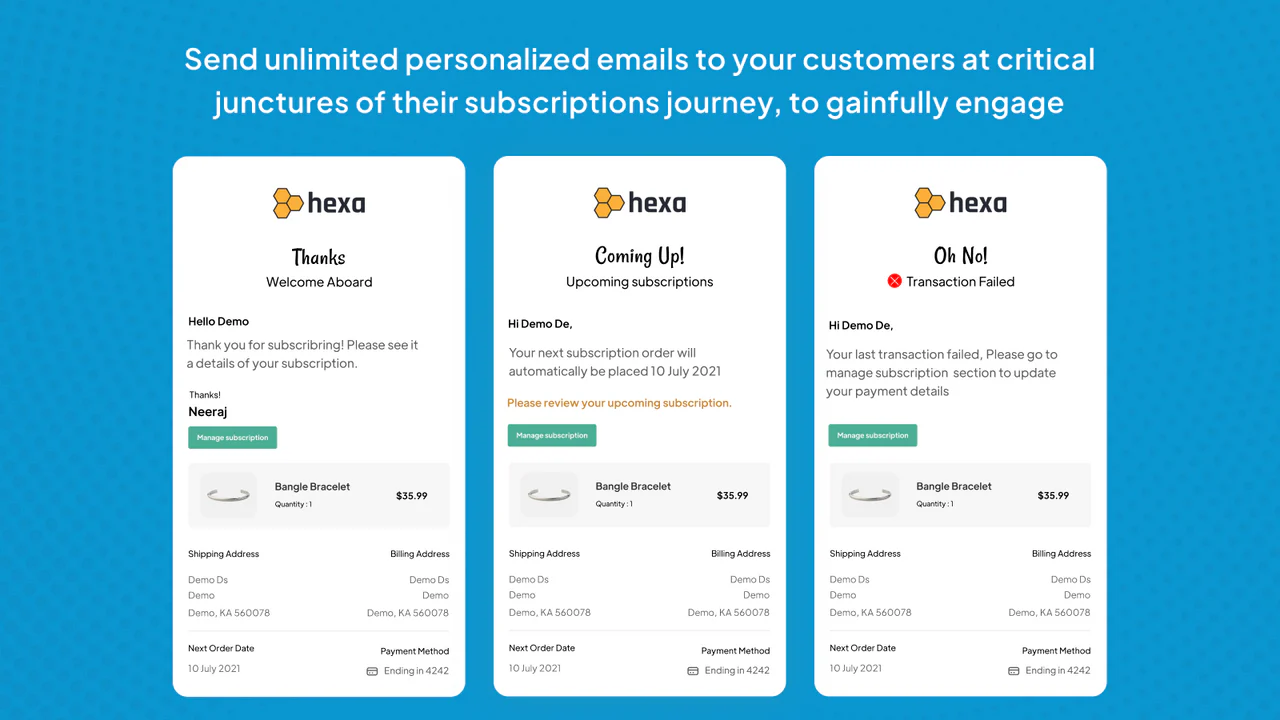 E-mails personalizados para o cliente para engajamento inteligente