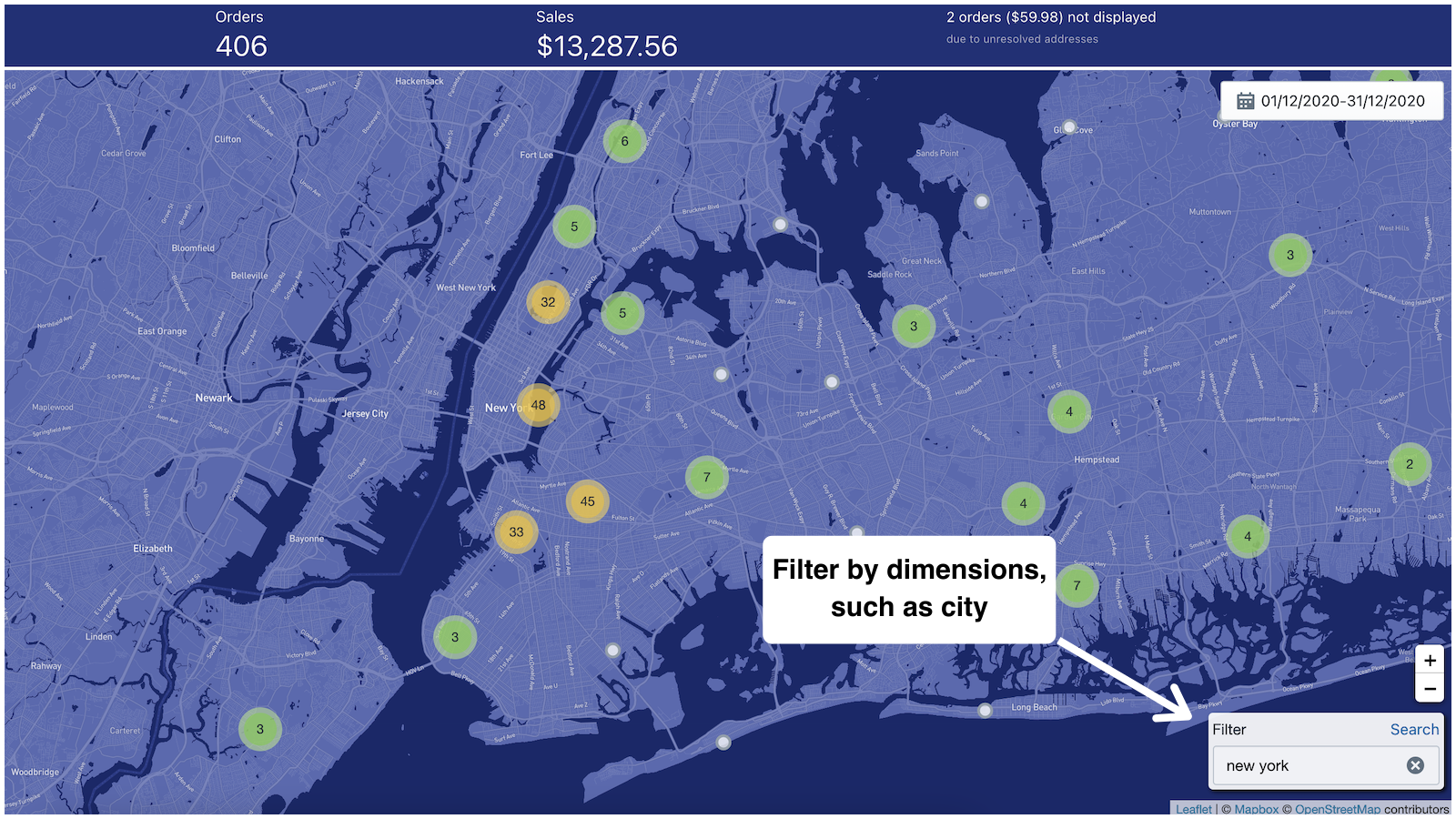 Order Map ‑ Analytics Tool Screenshot