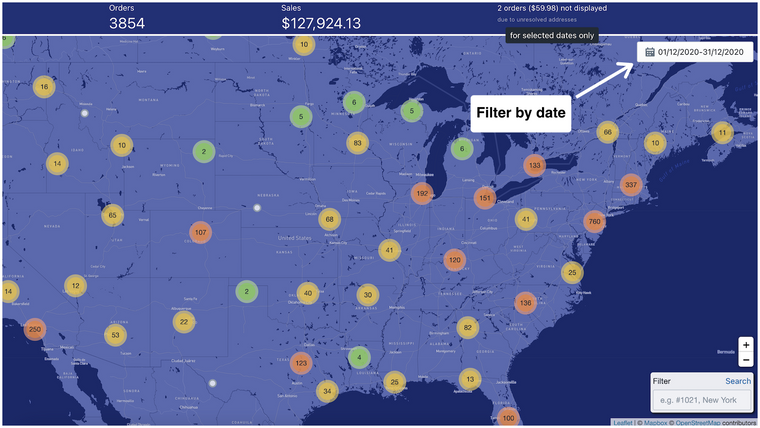 Order Map ‑ Analytics Tool Screenshot