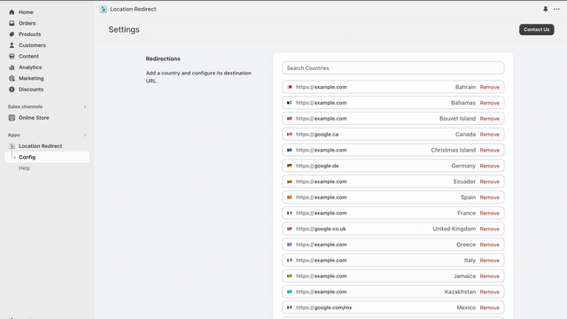 Facile à configurer plusieurs redirections de pays