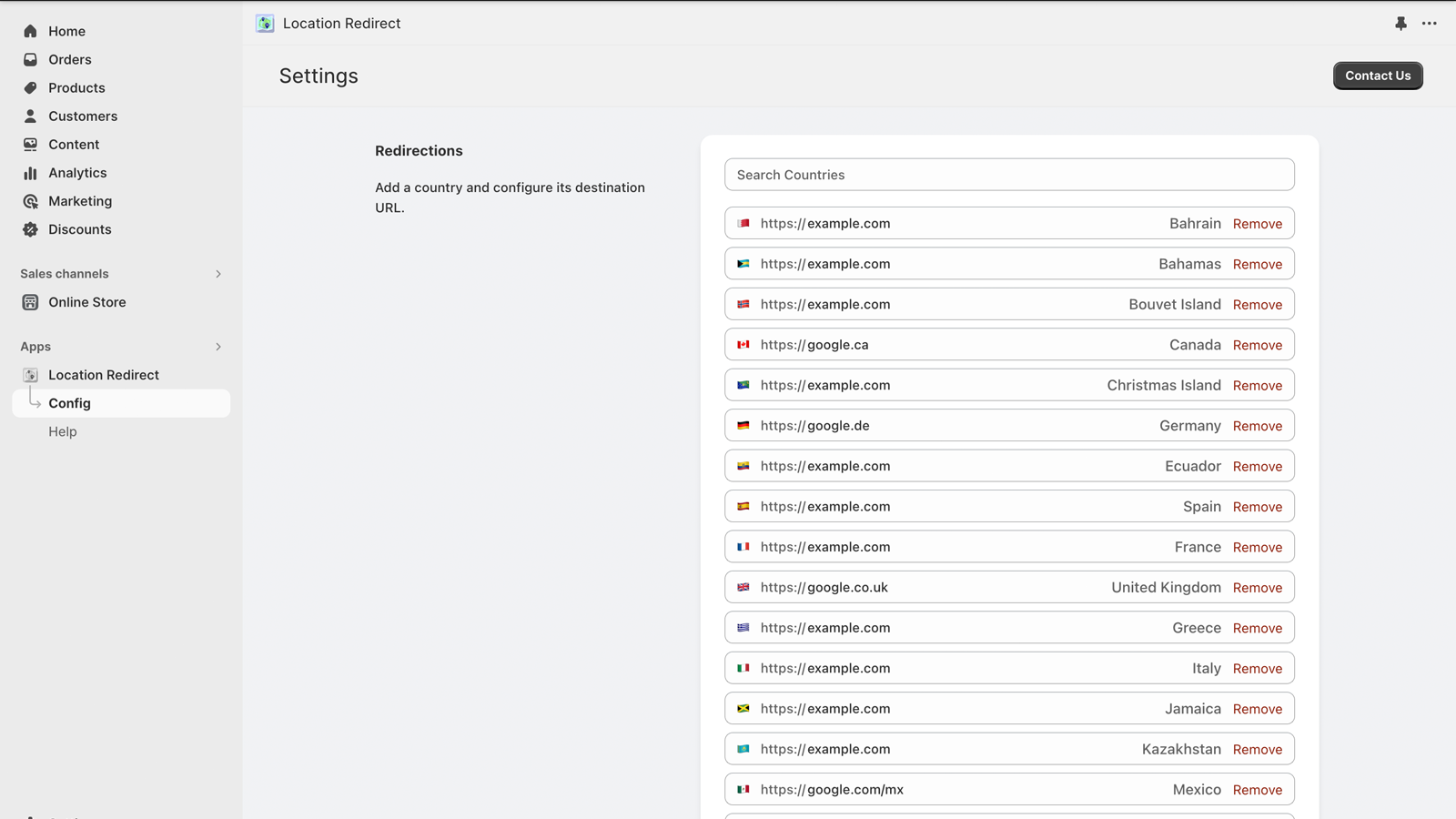 Facile à configurer plusieurs redirections de pays