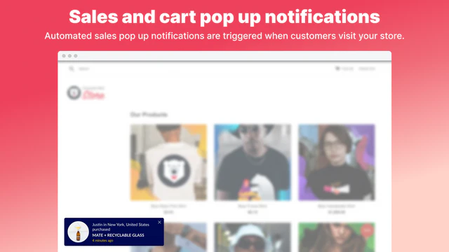 Notifications de pop-up de panier de vente pop-up conversion bear