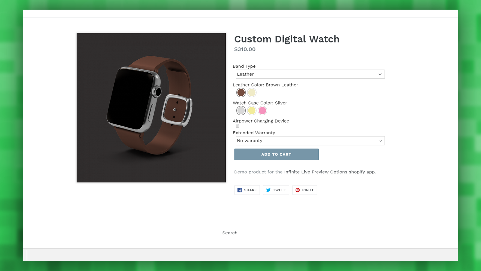 Store: Watch demo product