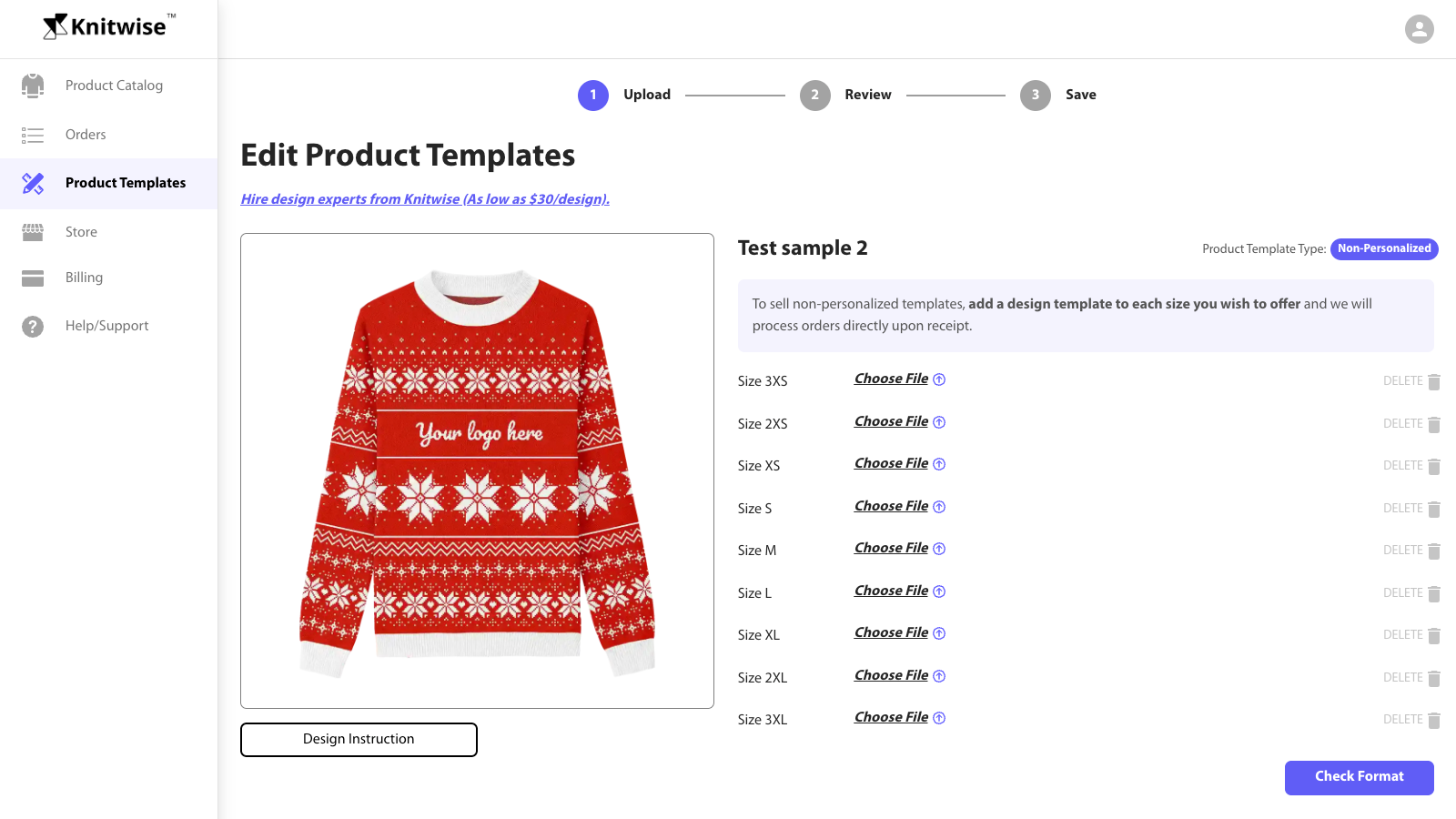 Design a product --custom knitwear template