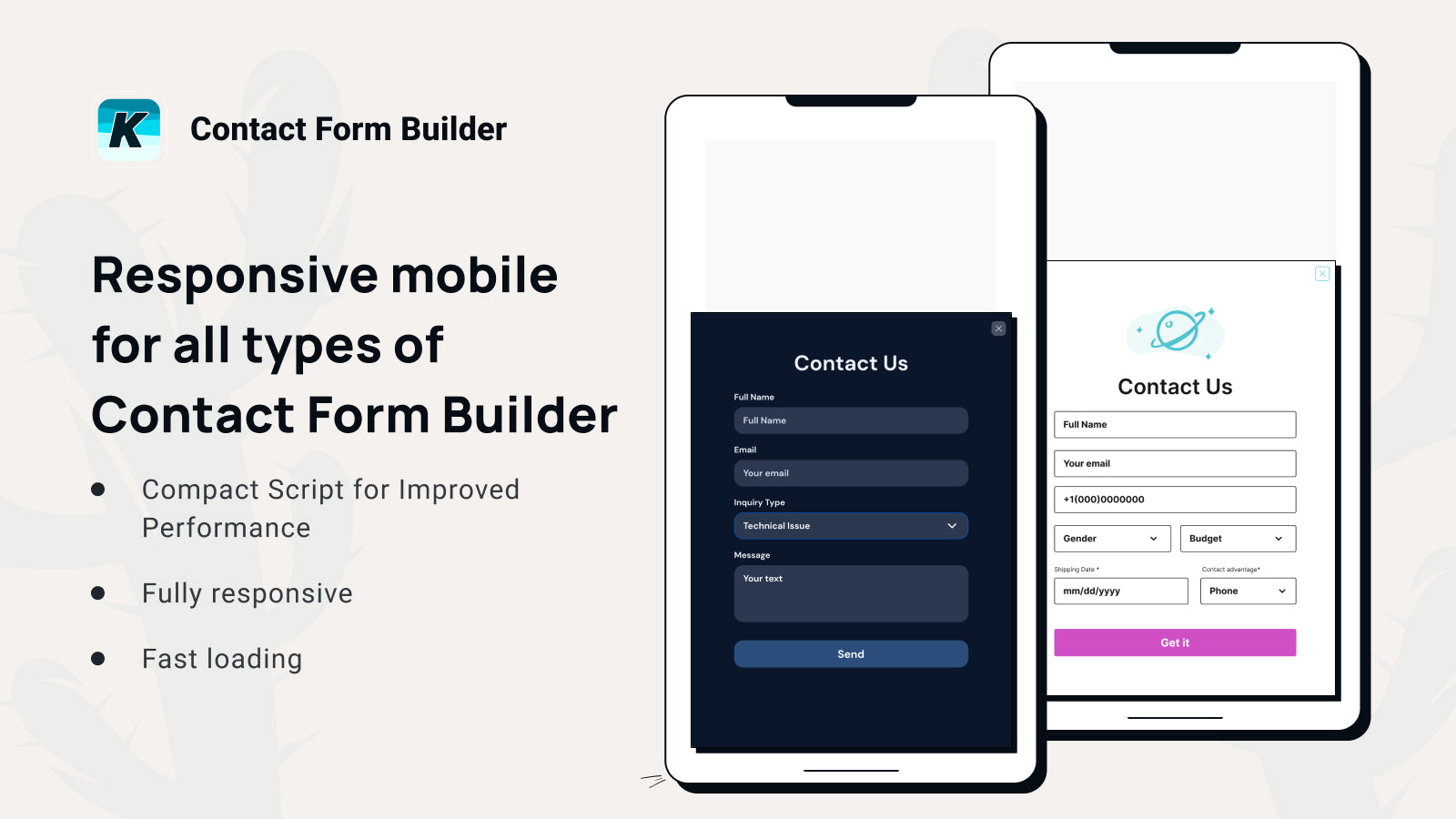 K: Contact Form Builder Screenshot