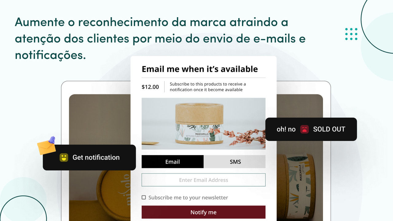 Aumente brand awareness com envio de e-mail e SMS.