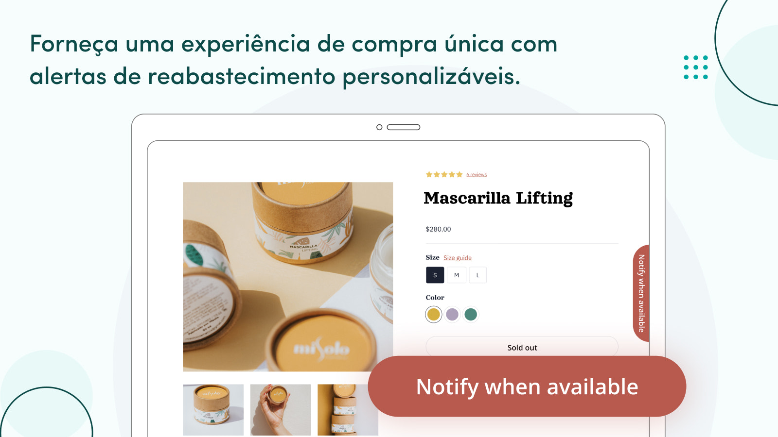 Experiência única com alertas de reabastecimento personalizados.