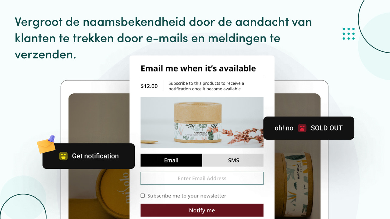 Versterk uw merk door e-mail- en sms-berichten te versturen.