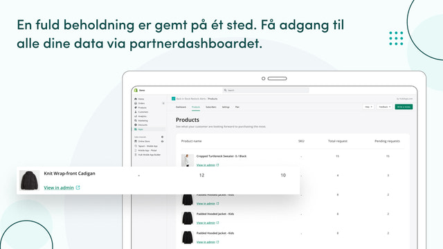 Alle data er let tilgængelige gennem partner-dashboardet.