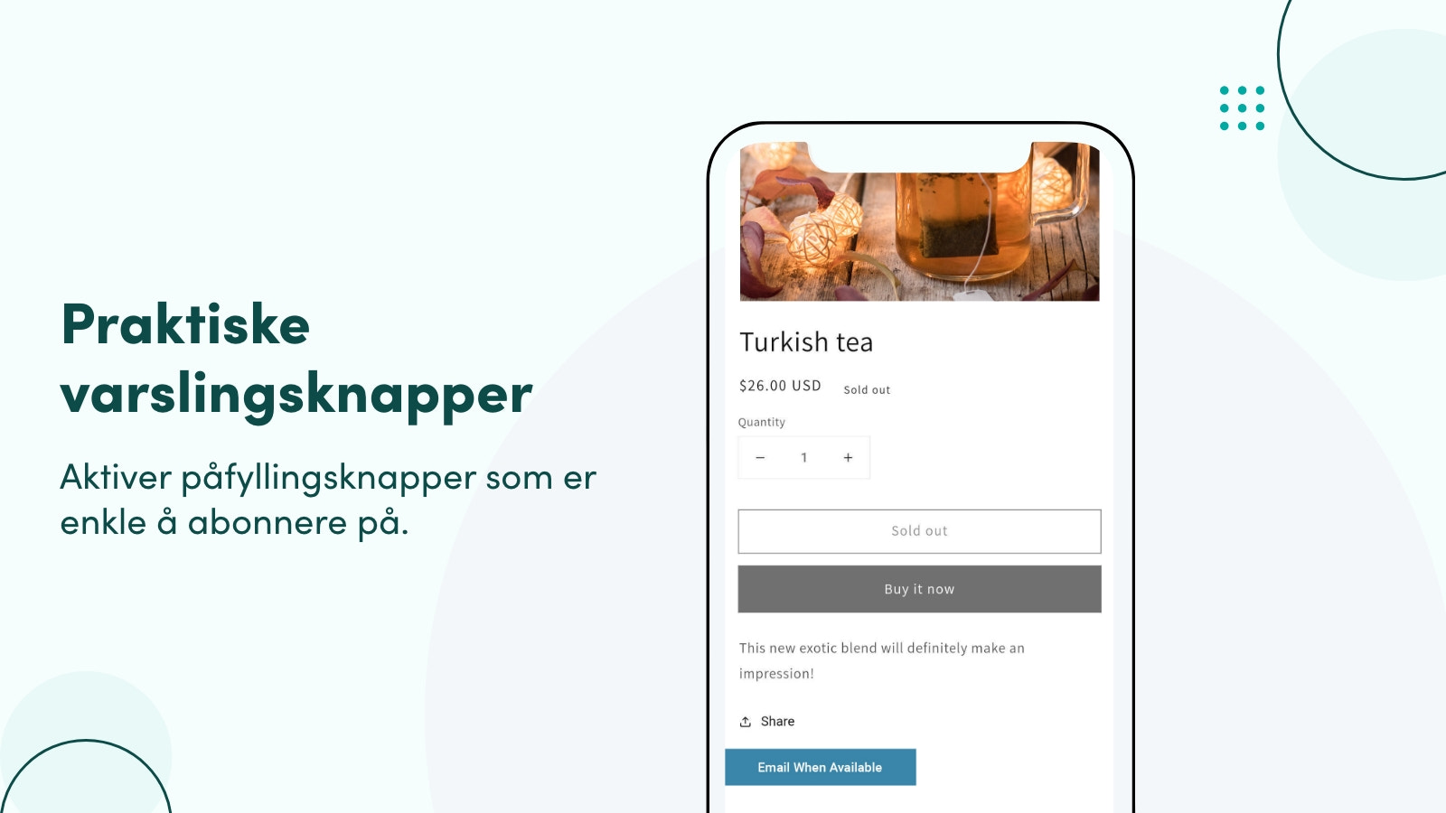 Aktiver påfyllingsknapper som er enkle å abonnere på.