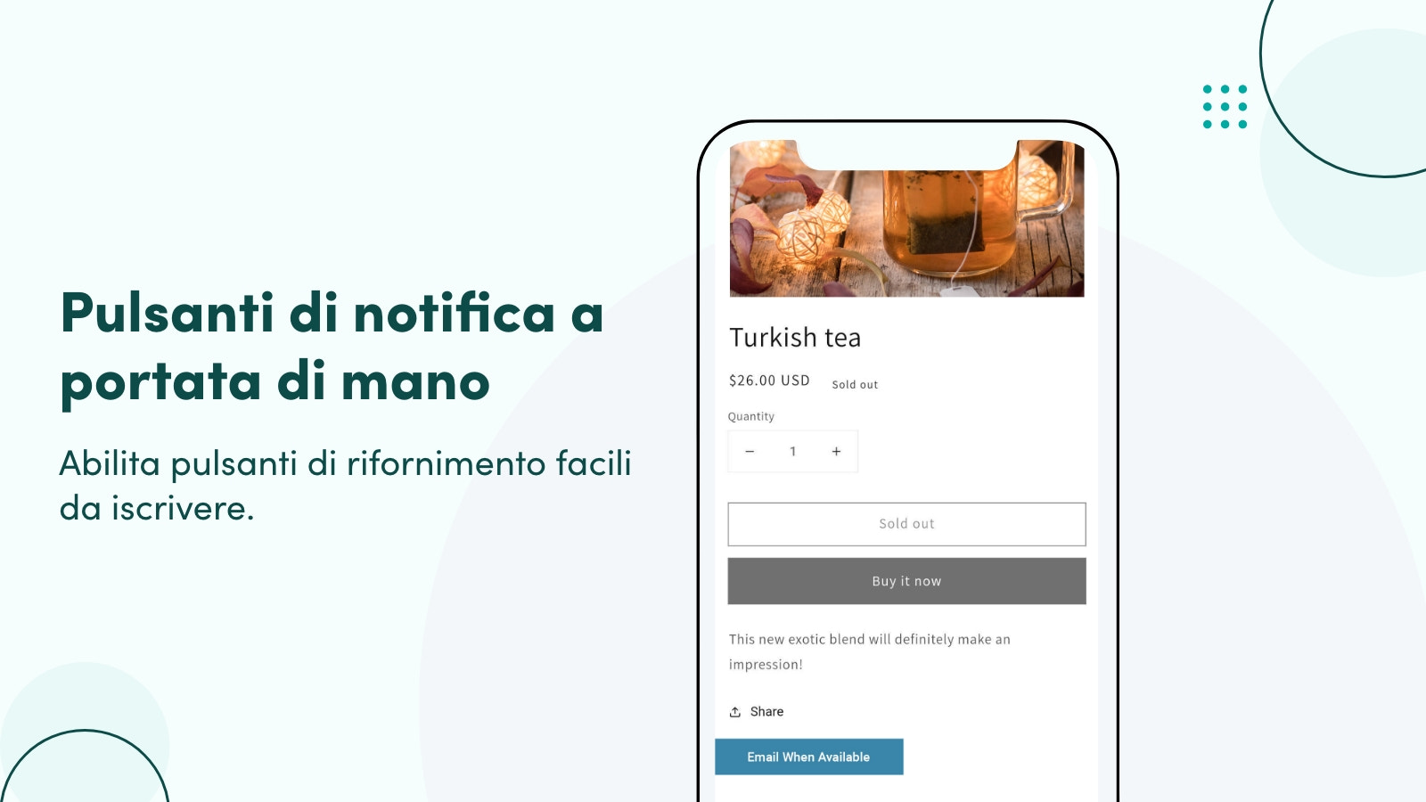 Pulsanti di notifica a portata di mano