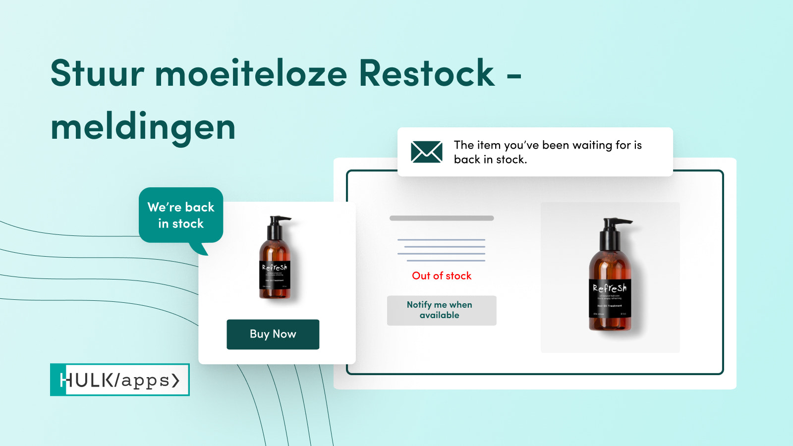 De Shopify Terug op voorraad - Restock Alerts app van HulkApps
