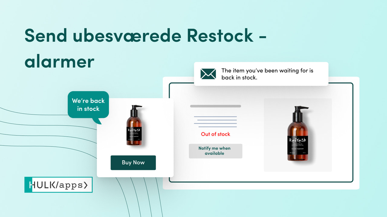 Shopify Back in Stock - Restock Alerts-appen fra HulkApps