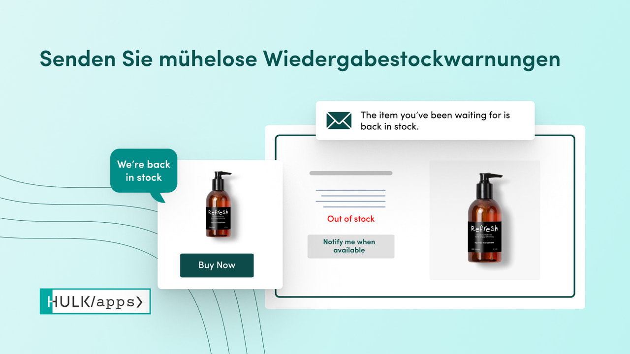 Die Shopify Back in Stock - Restock Alerts App von HulkApps.