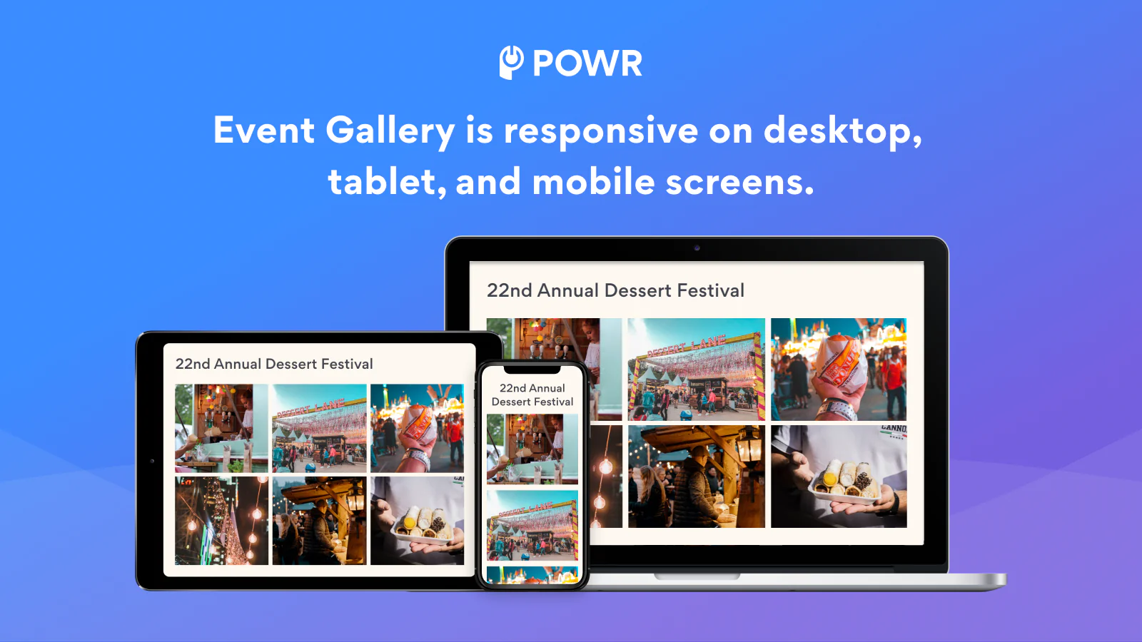 la galería de eventos es responsive en todos los dispositivos conectados