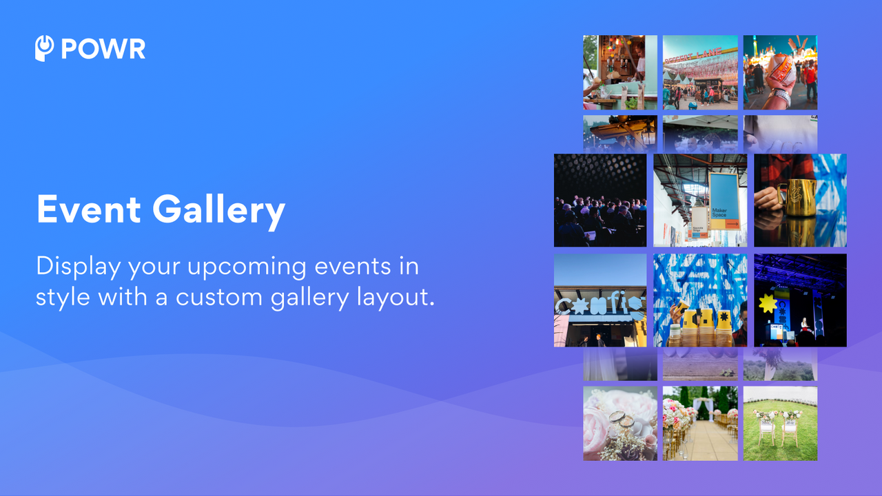 display your upcoming events in gallery style