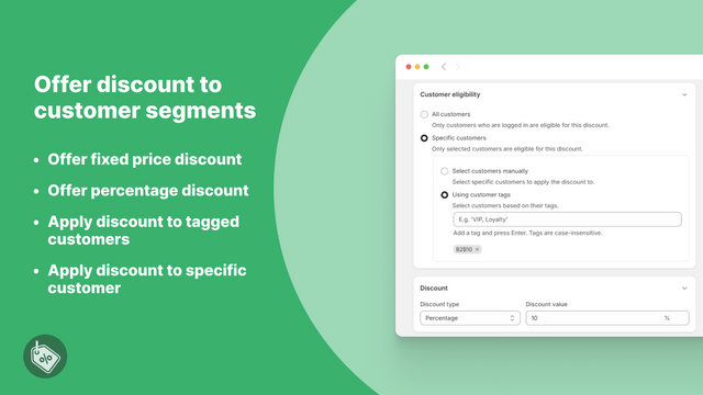 Apply discount to customer segments