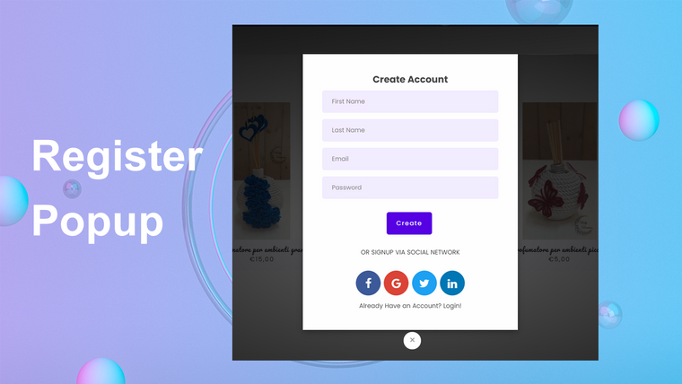 Quick Social Login Screenshot