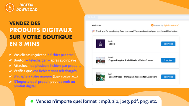 Vendez des produits digitaux sur votre site