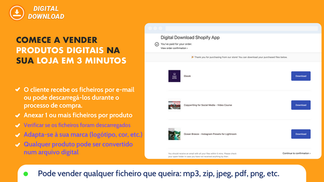 VENDA DE PRODUTOS DIGITAIS