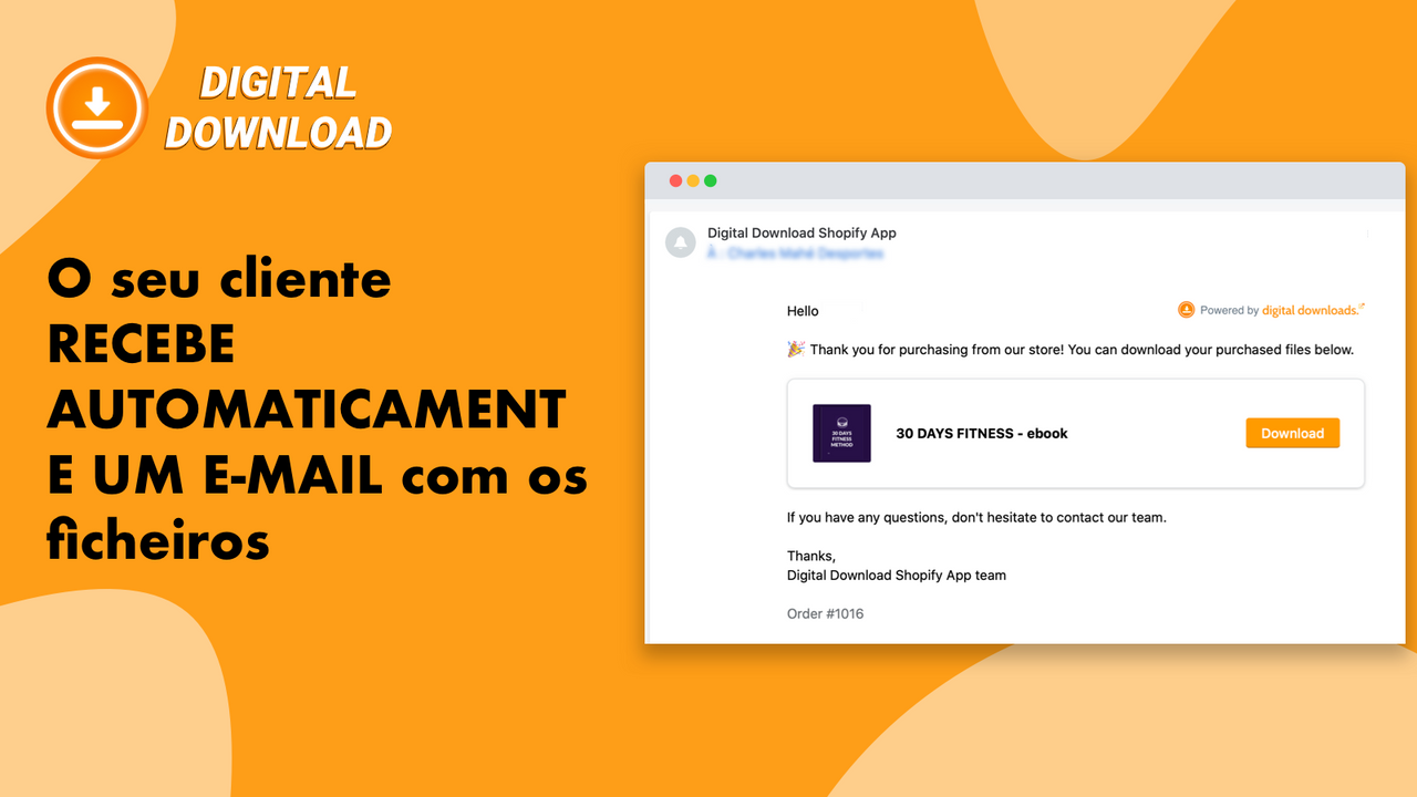 O CLIENTE RECEBE AUTOMATICAMENTE UM E-MAIL