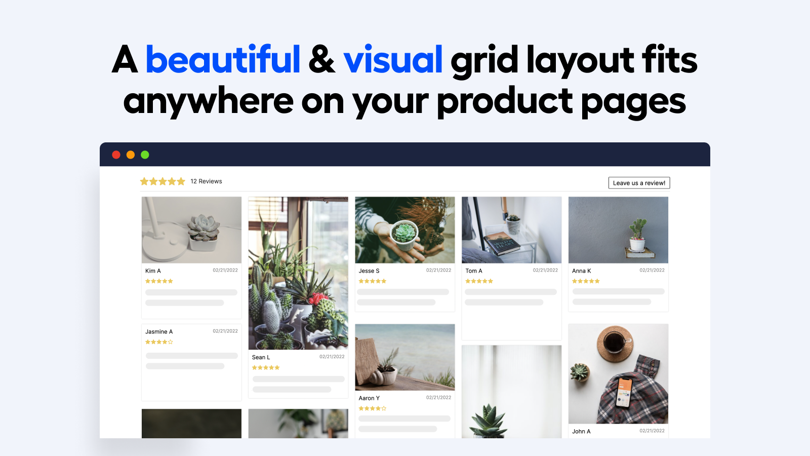 A beautiful and visual grid layout