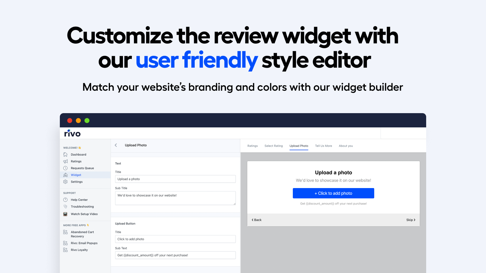 Customize the review widget 