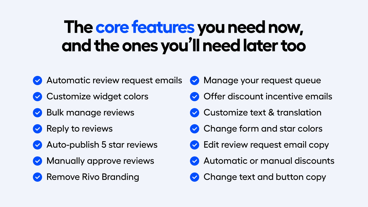 The core features you need now