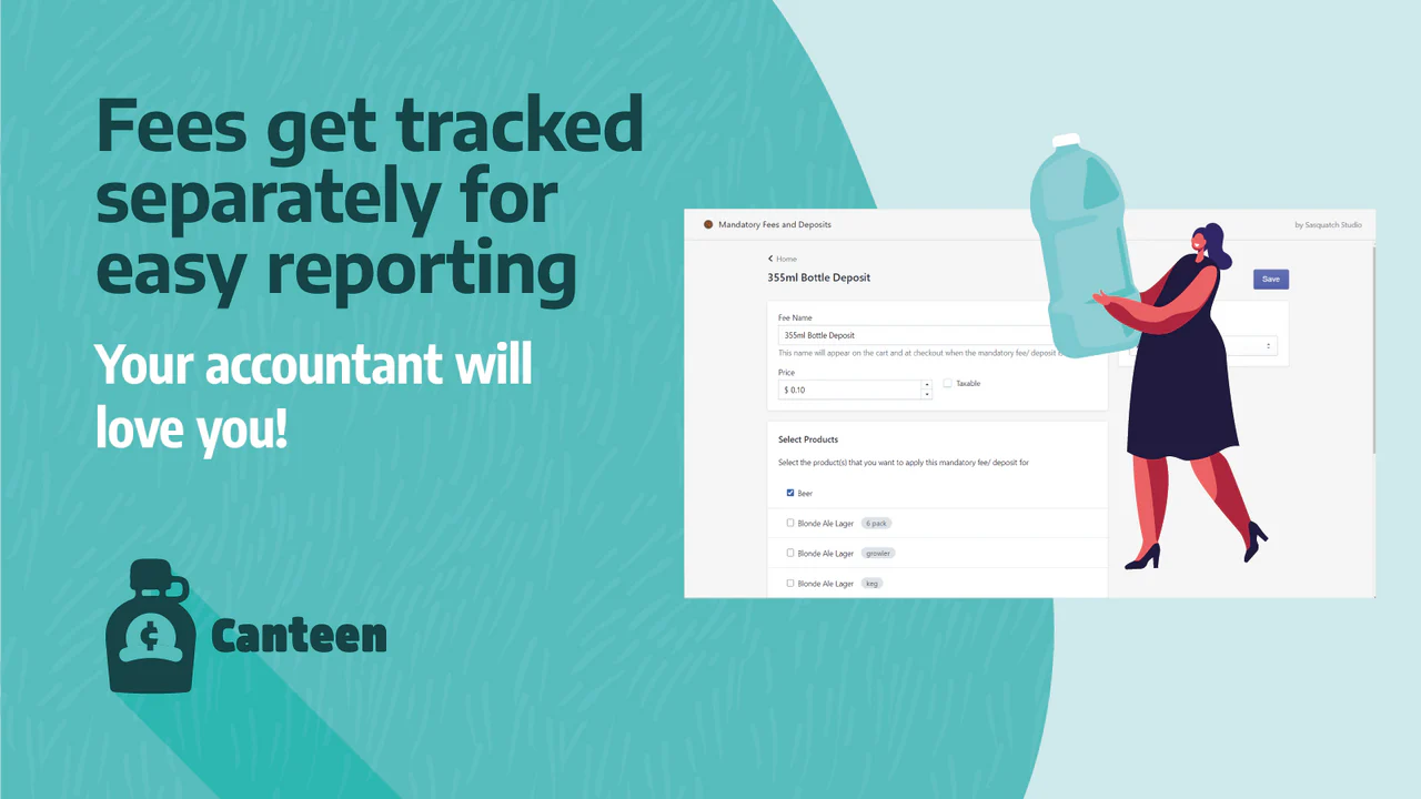 Canteen ‑ Deposits and Fees - Collect mandatory fees and deposits in shopify