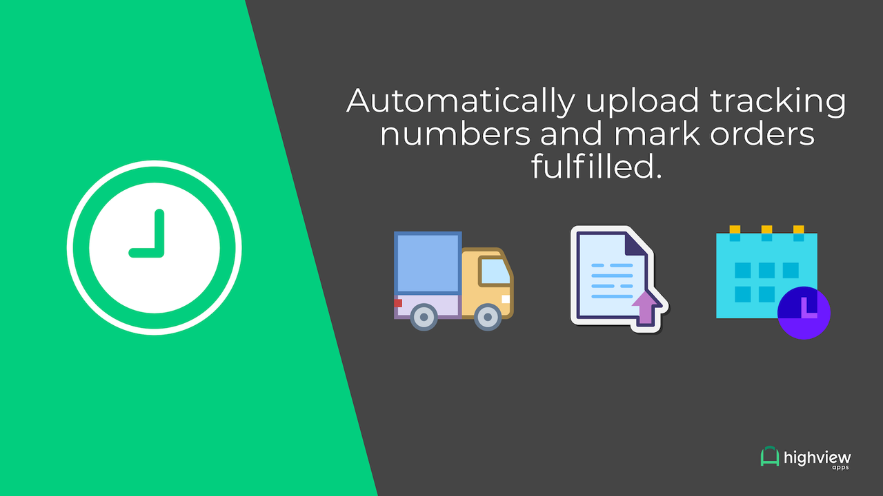 Automatically upload tracking numbers and mark orders fulfilled.