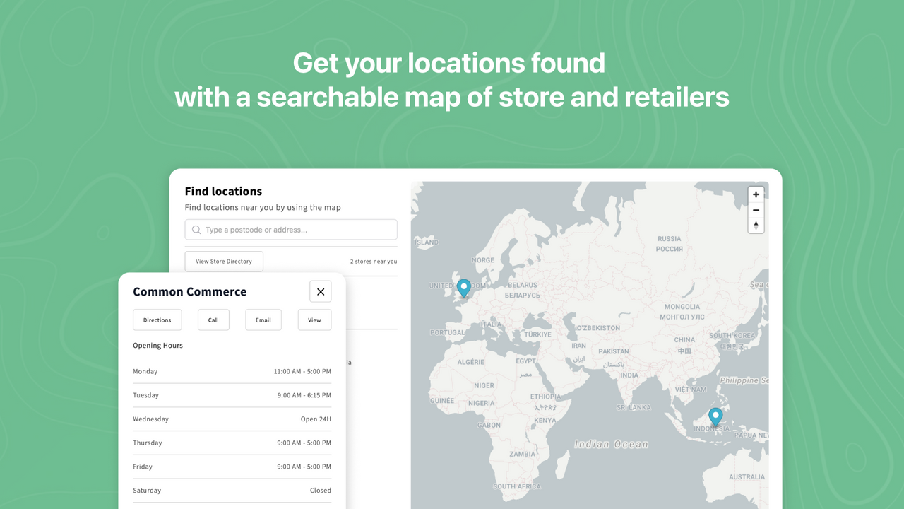 Get your locations found with searchable maps of stores