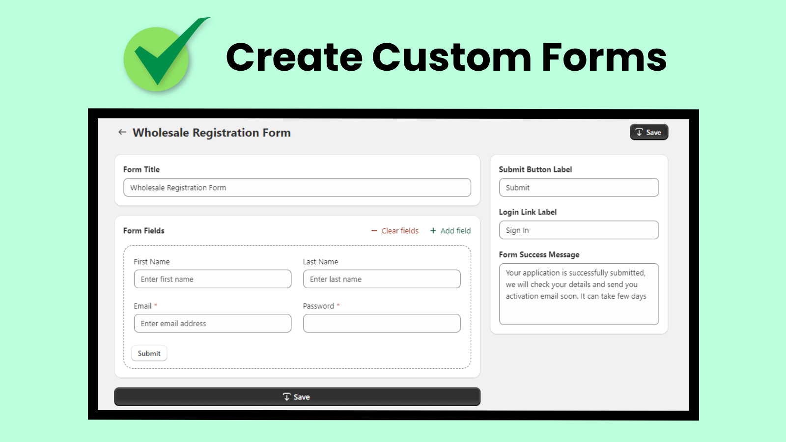 SureCust - Custom Forms