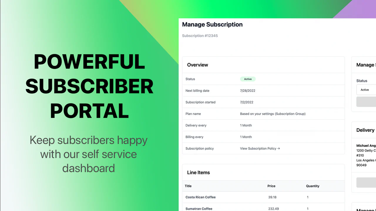 Subscriber portal - reduce subscription churn