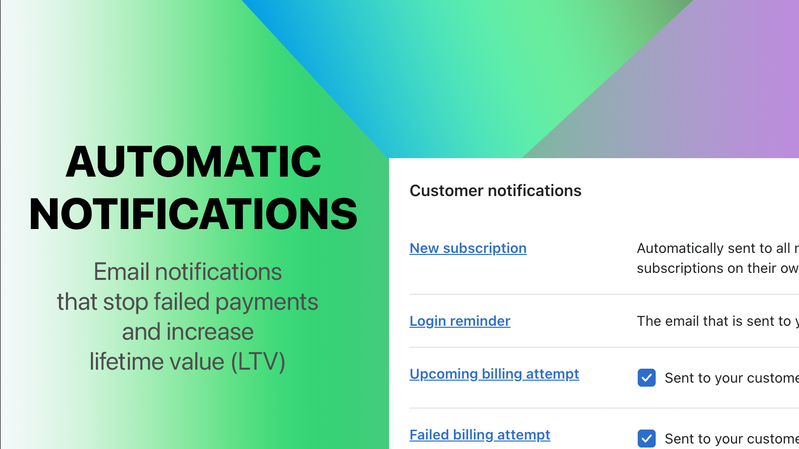 Email notifications for your Subscription customers