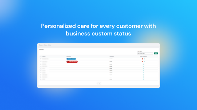 Cuidado personalizado para cada cliente com status personalizado para o negócio