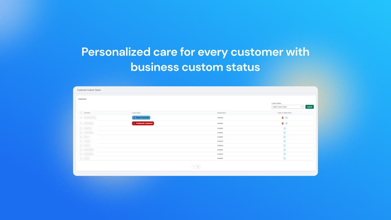 Cuidado personalizado para cada cliente com status personalizado para o negócio