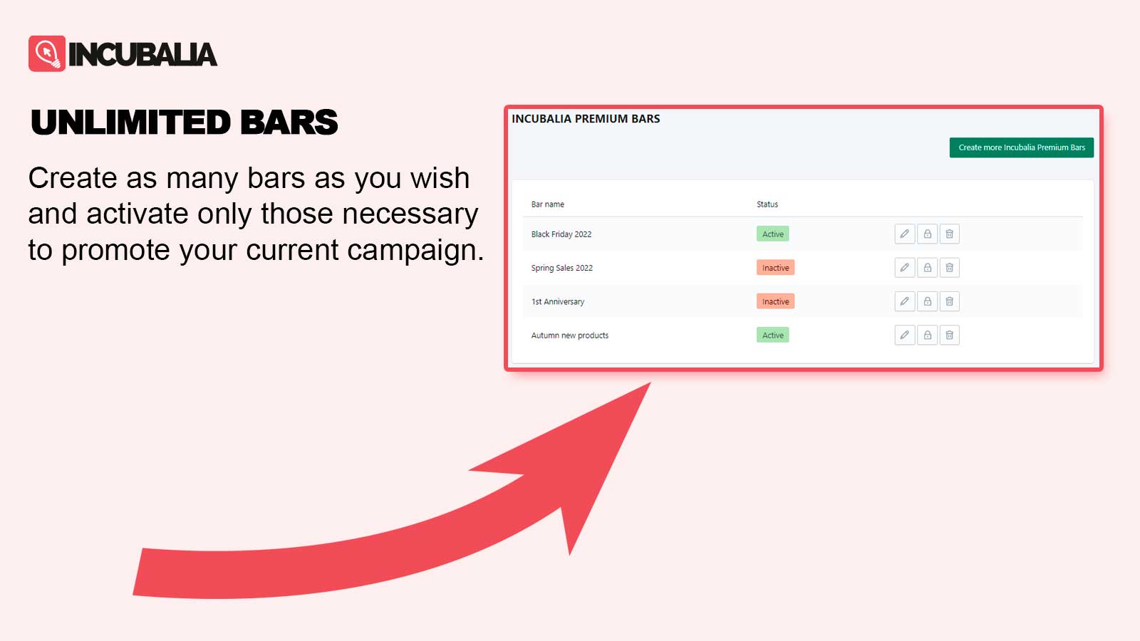 Incubalia Announcement Bars Screenshot