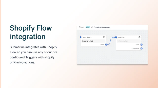 Shopify Flow Integrationstext, Bildschirmfoto aus Flow-App