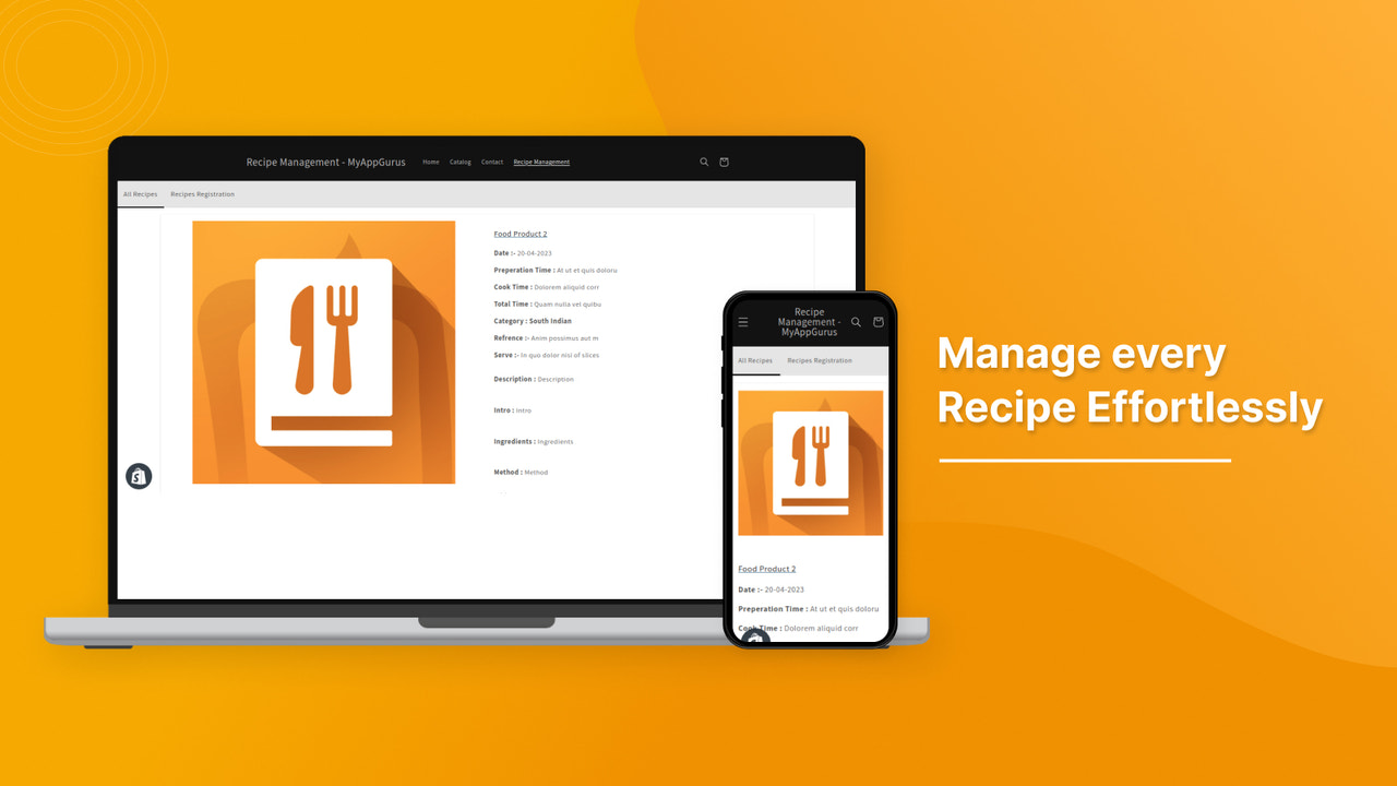 Recipe Management‑MyAppGurus Screenshot