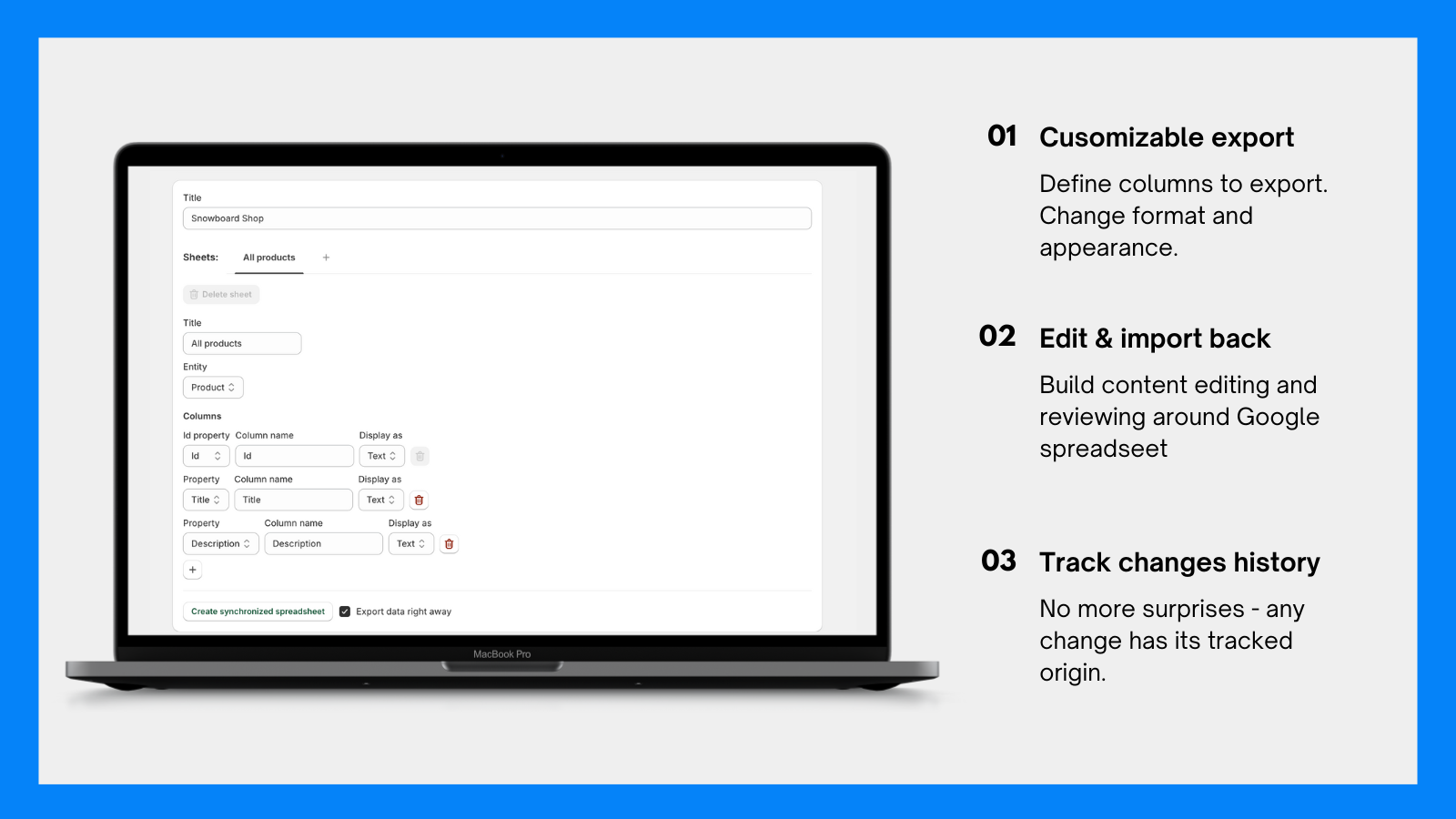 Mirach Google Sheets Sync Screenshot