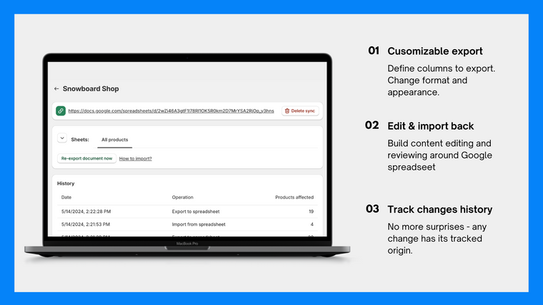 Mirach Google Sheets Sync Screenshot