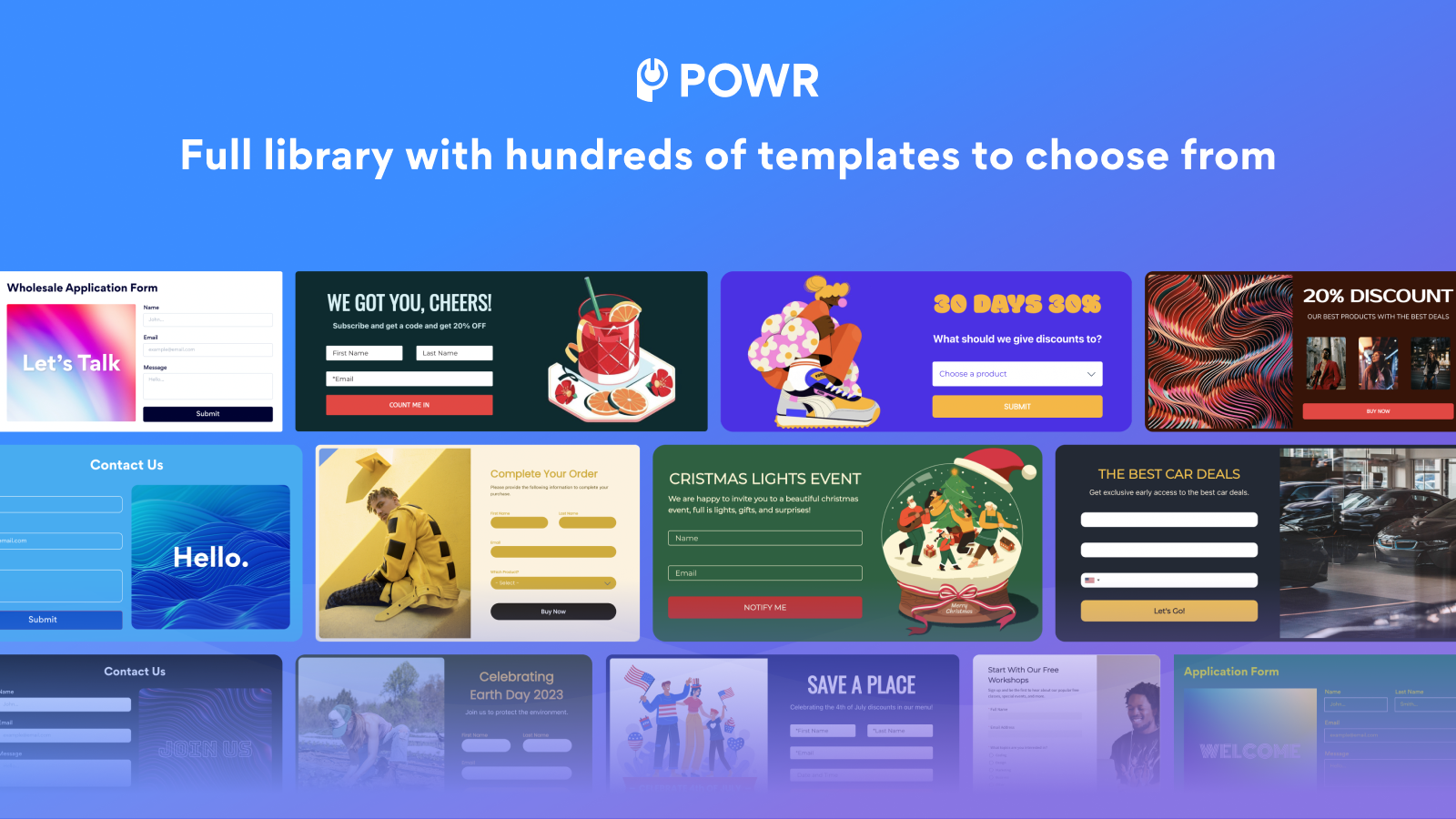 Full library with hundreds of templates to choose from