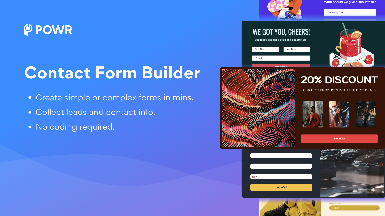 Contact form builder create forms, collect contacts, no coding
