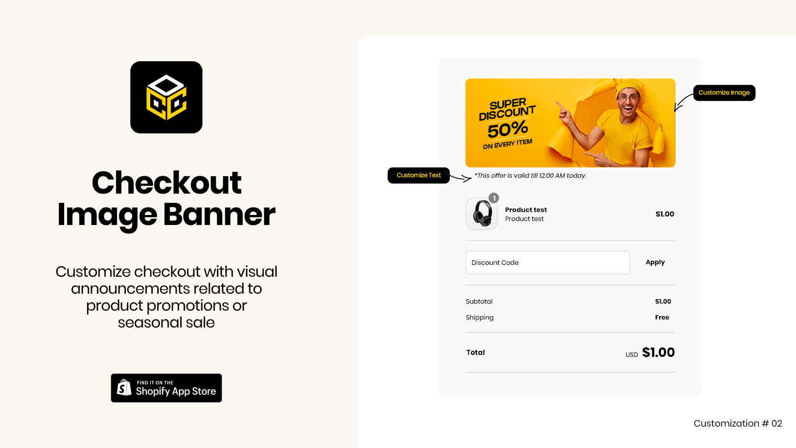 Checkout Afbeeldingsbanner - Dynamic Checkout Customizer