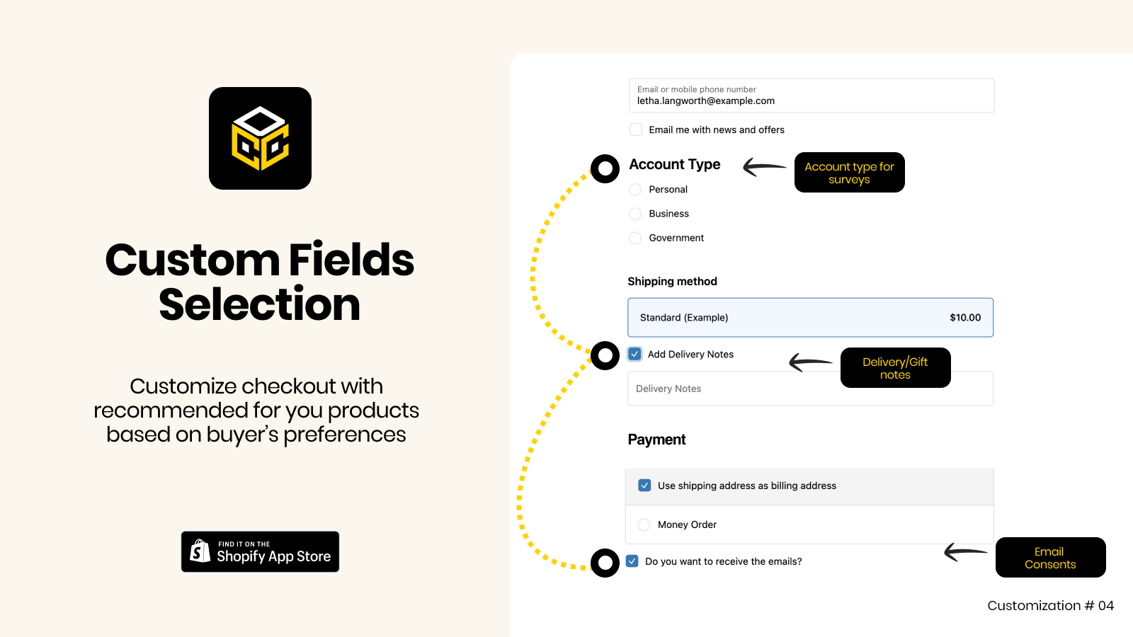 Formularios y Campos de Pago Personalizados - Dynamic Checkout Customizer