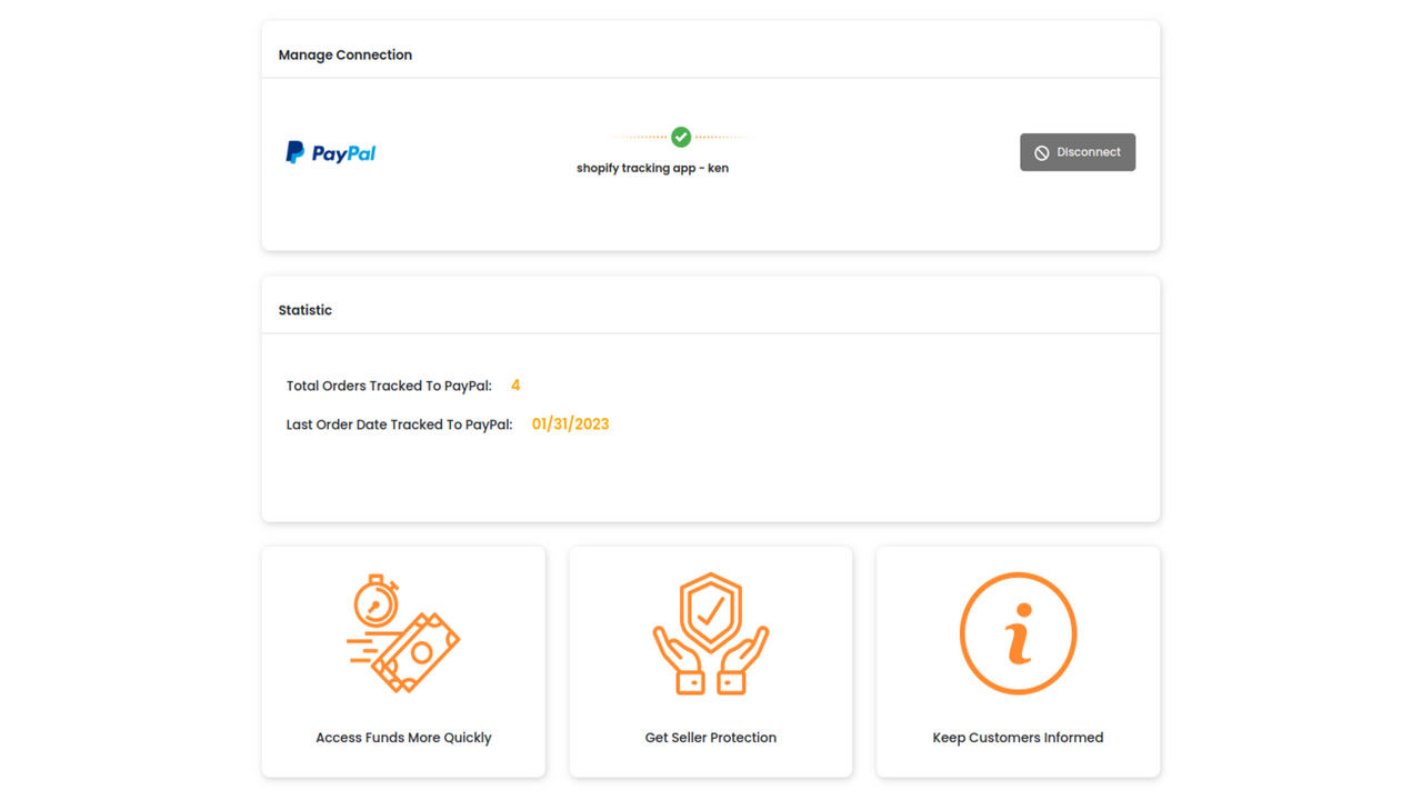 How customers track a package with a tracking number on Paypal